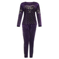 Amazon cross-border fashion casual set: beaded and rhinestone embellished african velvet long-sleeve t-shirt and slim-fit pants
