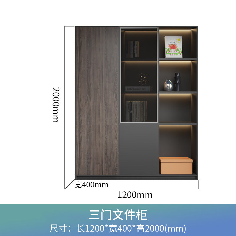 Boss office background cabinet bookcase file cabinet wooden information cabinet storage cabinet wall floor cabinet office furniture
