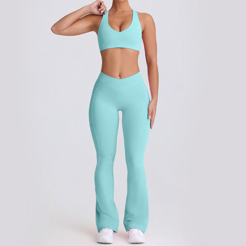 New arrival cross-border sports intimates sling nude yoga clothes outdoor fitness quick-drying yoga pants yoga clothes suit for women