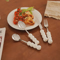 Luxury thickened ceramic handle cutlery set - high-end tableware, food-grade stainless steel forks and spoons for hotels, restaurants, wholesale