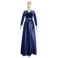 African dress women's european and american  cross-border hot style autumn and winter fashion deep v velvet long sleeve flared maxi dress * includes belt