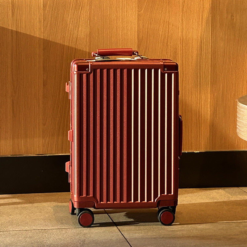 New suitcase 24 inch anti-drop 20 inch small boarding case aluminum frame trolley case leather case password case travel bag