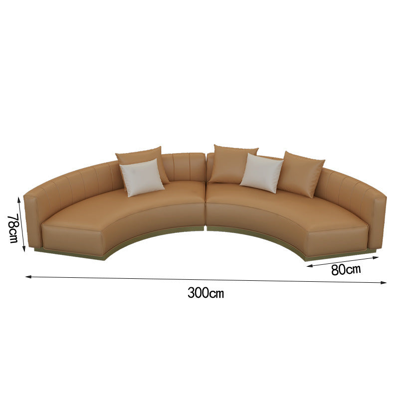 Hotel sofa bar vip room curved coffee table combination dining living room table and chair set - leather art