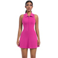 Naked new arrival tight slimming look yoga sports jumpsuit tennis skirt women's outdoor running fitness wear lapel suit