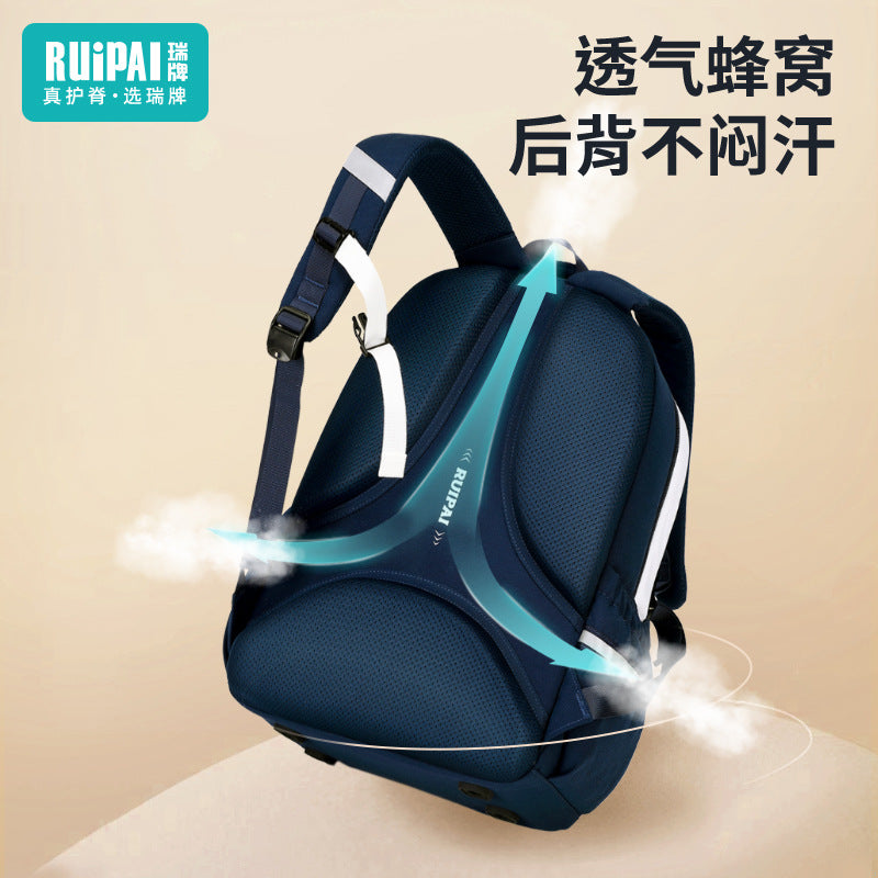 Rui brand schoolbag for female primary school students 1-3-6 grade large-capacity ultra-light children's spine care to reduce the burden Primary school bag