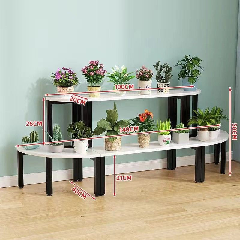Solid wood corner flower shelf, multi-layered indoor space-saving floor-standing balcony wooden plant flower pot rack storage