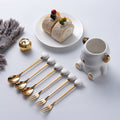 Bear fruit fork suit high-looking electroplated ceramic storage jar stainless steel fork spoon combination fruit pick jar wholesale