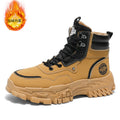 Men's winter martin boots: fleece-lined, warm, trendy, versatile work boots, slip-resistant, durable, thick-soled athletic sneakers