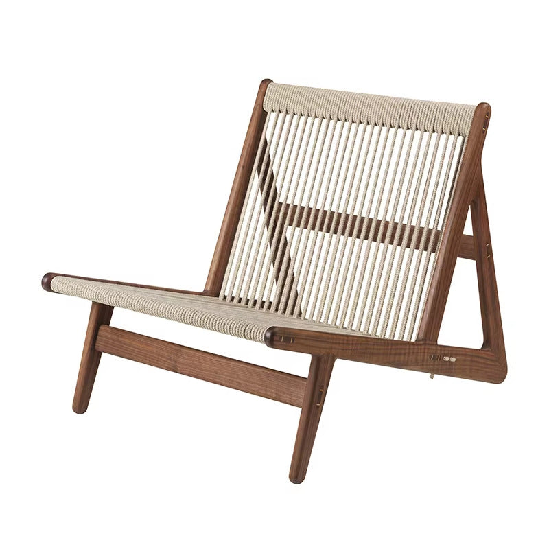 Outdoor sofa balcony courtyard rattan chair hotel teak wabi-sabi style b&b outdoor garden solid wood rattan leisure chair