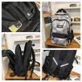 New large capacity backpack - perfect for high school, college, and university students. casual printed backpack with color blocking design, ideal for business trips and travel