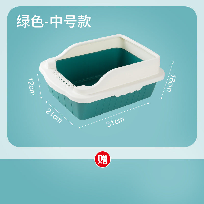 Extra-large, semi-enclosed cat litter box - prevents tracking, extra small size for kittens, cat supplies, cat litter