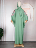 new long robe dress african export  women's plus size chiffon dress with headscarf