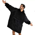 European and american style lambswool hooded fleece blanket - oversized printed sweatshirt loungewear for women and couples