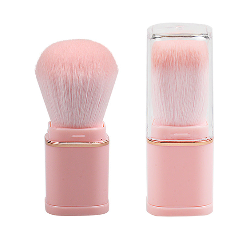 Portable makeup brush for export - pink powder brush, single-use blush & setting powder brush, retractable beauty brush