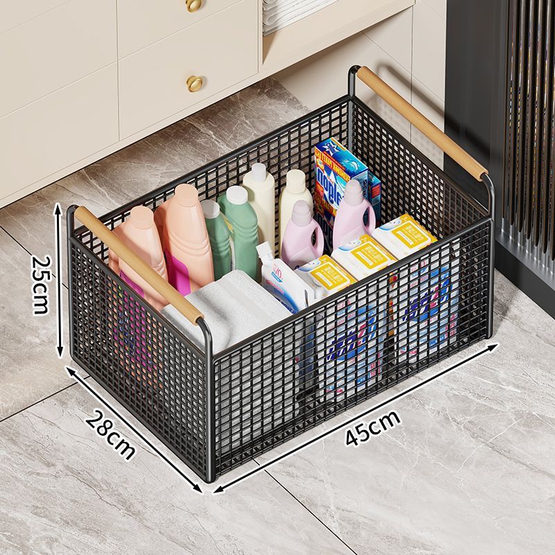 Bathroom cabinet under storage rack laundry detergent bathroom wheeled storage basket wash basin under washbasin movable storage rack