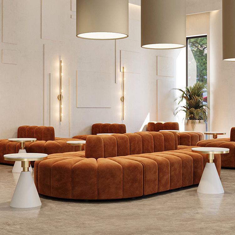 French cream style hotel lobby lounge double-sided sofa - ideal for medical aesthetics, wedding photography studios, clothing boutiques, and beauty salons