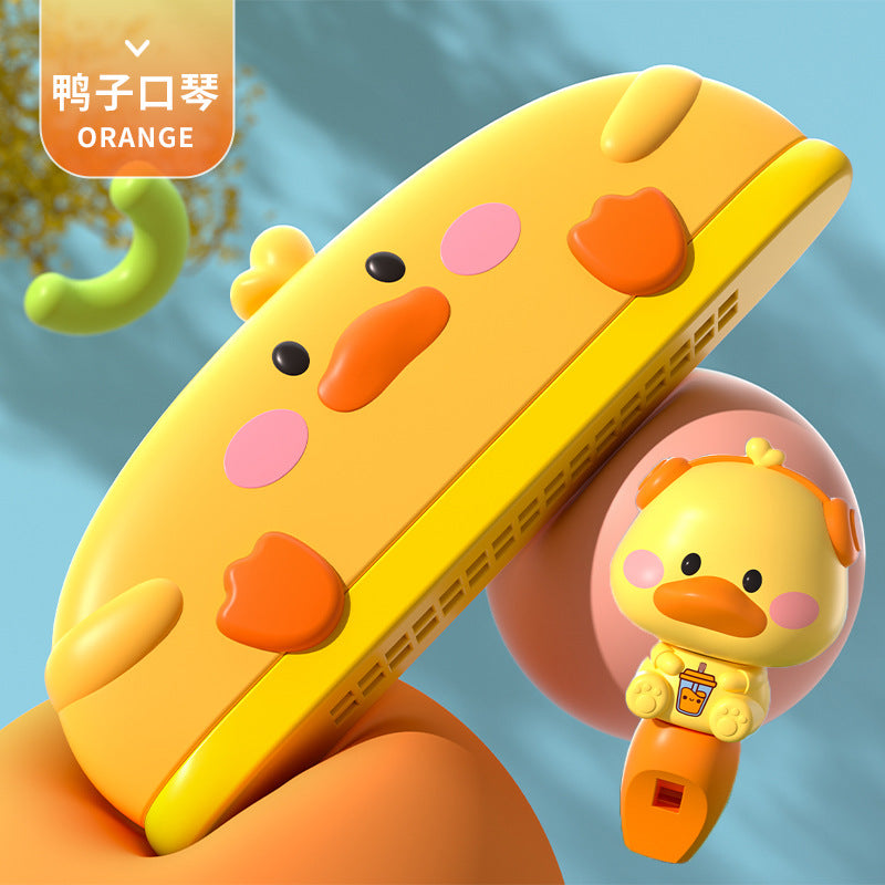 Silicone washable harmonica - beginner's toy, educational musical instrument, playable cartoon mini harmonica