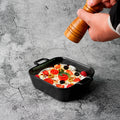 Japanese creative double-ear ceramic for home oven plate microwave oven baking dish cheese rice dish direction matte black plate