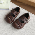Vancahao  spring and autumn new girls' ins french style leather shoes children's bow princess shoes soft sole flats