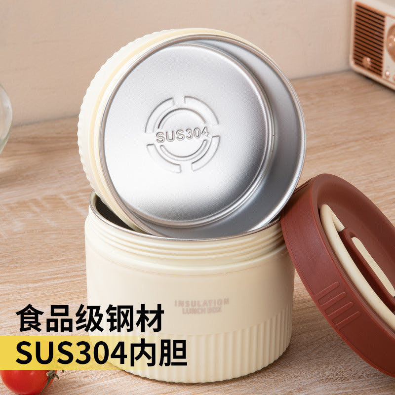 Student insulated lunch box, office worker bento box, stainless steel lunch container, soup jar, microwaveable, portable