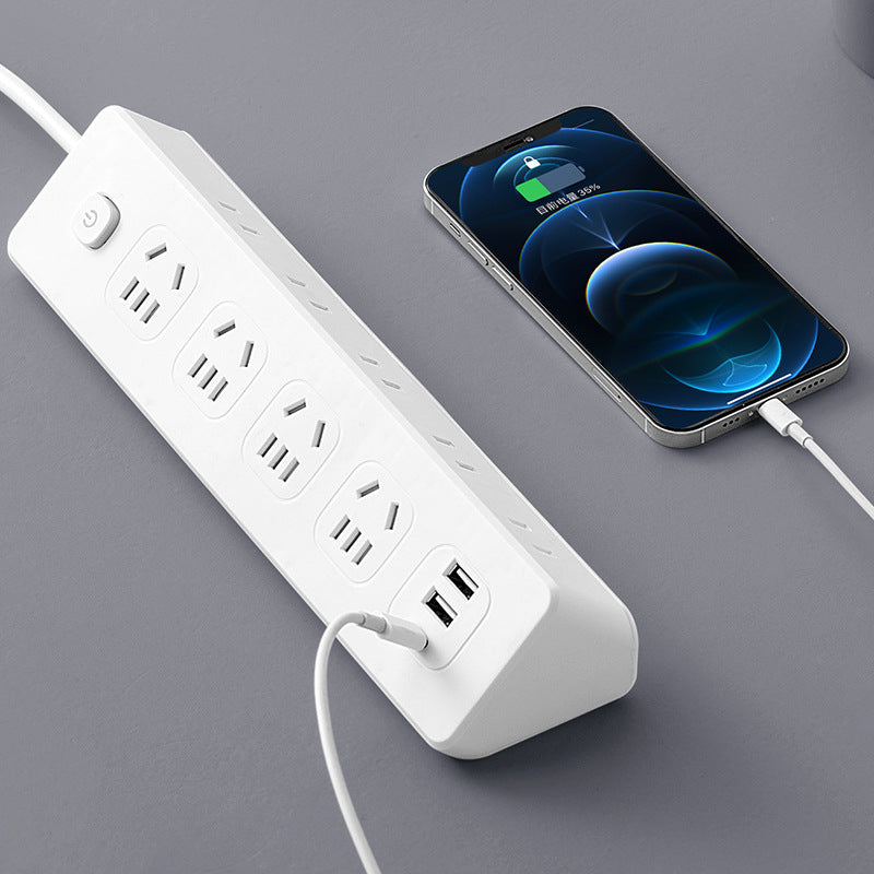 Side socket multi-function power strip with long cable usb plug-in board plug-in board for home student dormitory drag-in board