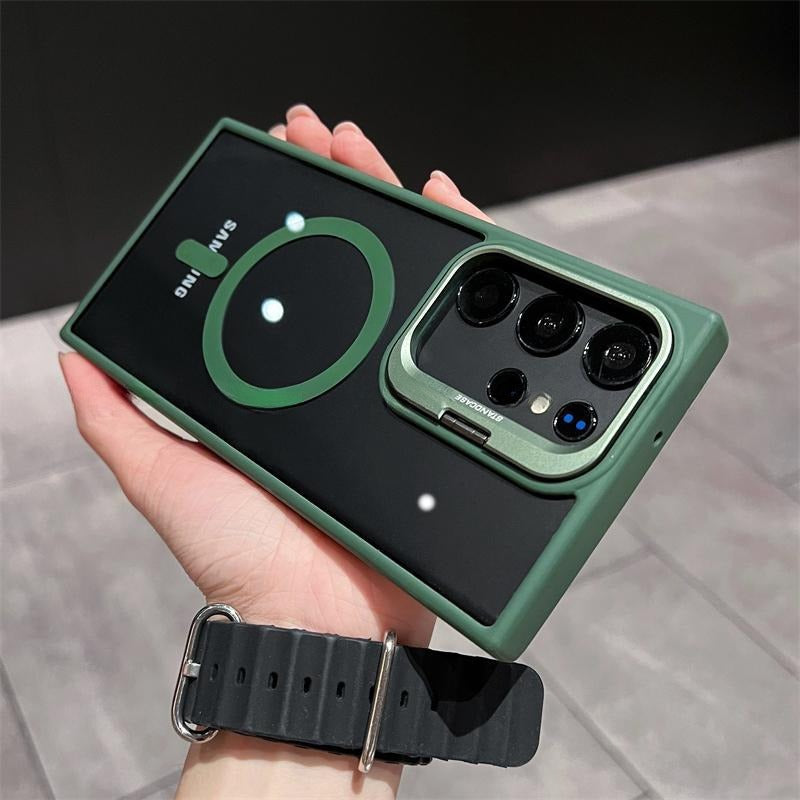 Suitable for samsung s26ultra magnetic phone case metal invisible u1 bracket s24fe transparent magnetic protective case