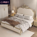 French style solid wood carved bed - master bedroom 1.95m double bed, princess bed, wedding bed, american style high-end double bed