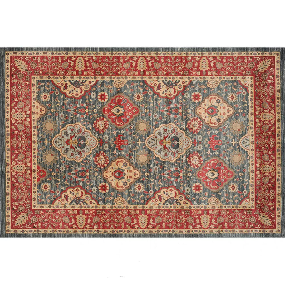 retro ethnic moroccan faux cashmere rug - durable, stain-resistant, perfect for living room coffee tables, bedroom bedside, and more