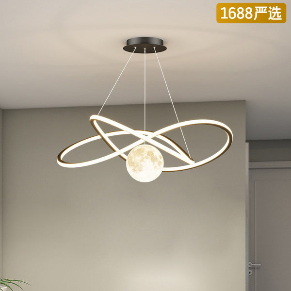 [Strict Selection] Chandelier Nordic Creative Moon Lighting Modern Simple Bedroom Light Bar 2025 New LED Light