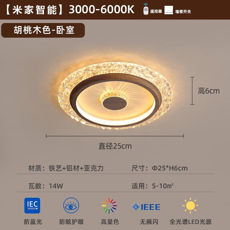 [Strict Selection] Aisle Light Ceiling Light Medium Antique Retro Wood Color Creative Imitation Crystal Lamps Modern Simple Light Luxury