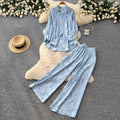 Lazy style pink printingshirtloose pantstwo-piece set female autum light mature style easiest for matchwork clothingelegantsuit