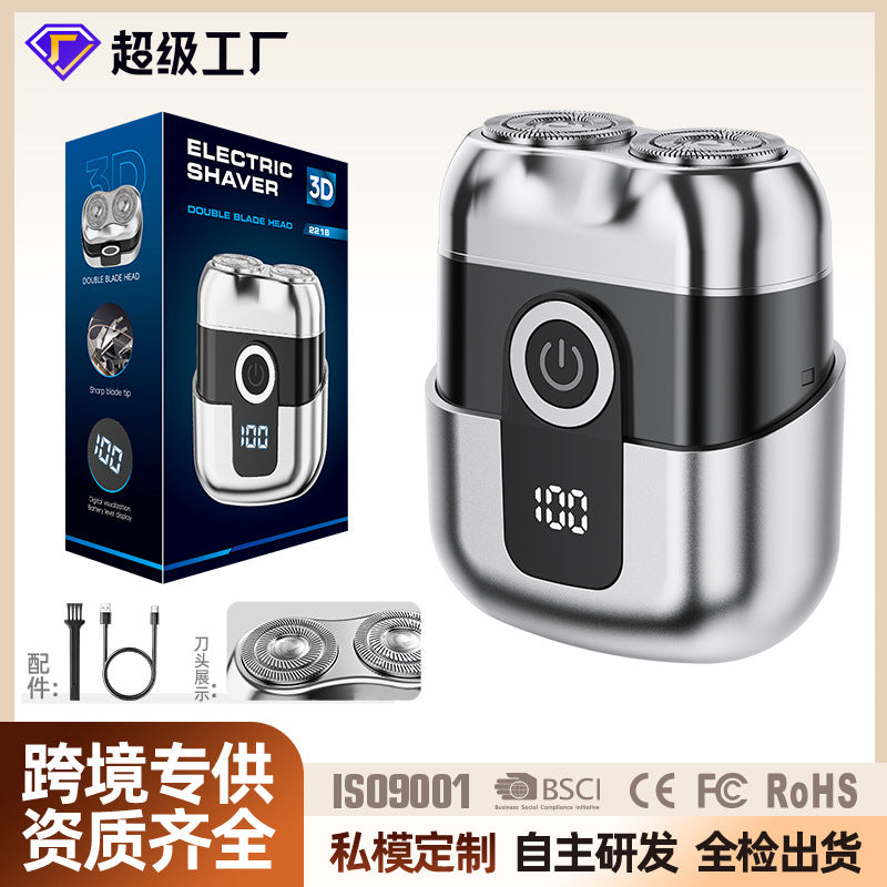 personalized magnetic electric shaver mini razor electric for home washable double-headed beard razor