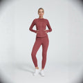 Ready-to-ship 3-piece lulu-inspired set: high-stretch, quick-dry, side-pocket zip-up jacket, bra, and leggings