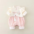 Newborn baby autumn outfit: girls' romper - perfect for full month, 100-day celebration, traditional chinese style, first birthday, chanel-inspired, outdoor wear, spring & autumn trendy style