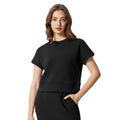 Summer new round neck loose running sports short sleeve women's cropped drop shoulder fitness yoga t-shirt d25022