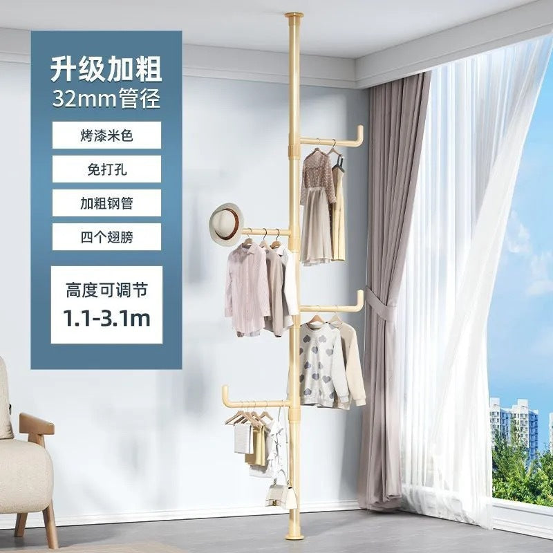 Tianlizi indoor punch-free retractable for home bedroom clothes hanger entrance floor-standing multi-functional clothes hanger