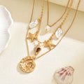 Wholesale seashell necklaces - european & american style beach jewelry featuring starfish, irregular spiral pendants, and layered designs for a vacation vibe
