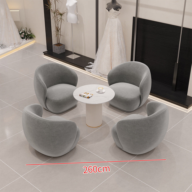 Luxury negotiation table and chair set, lounge area single sofa table and chair, hotel lobby, sales office, business reception sofa
