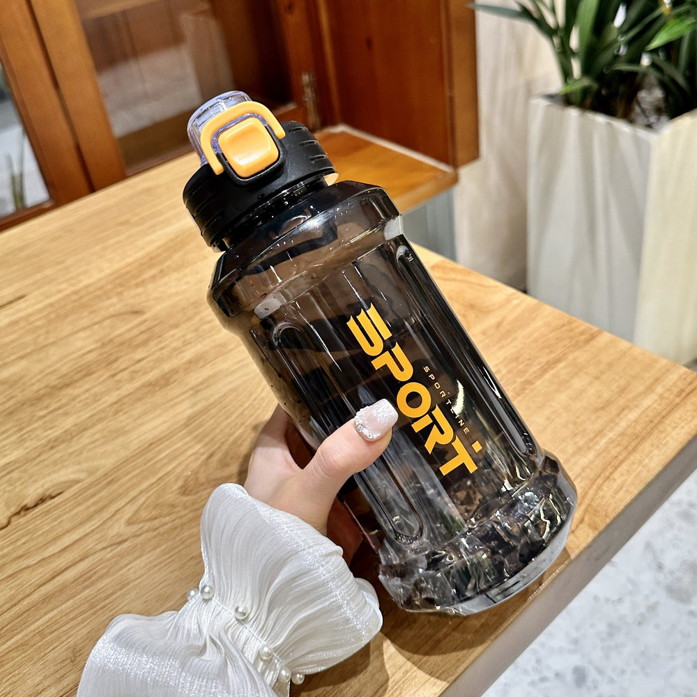 Summer sports water cup large capacity water bottle outdoor portable men's and women's plastic cup space cup ton ton bucket big belly cup