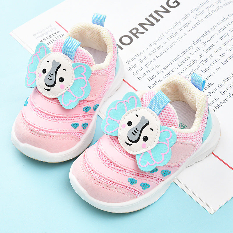Kids' spring/autumn  collection: girls' breathable soft-soled baby shoes, boys' athletic shoes, and first walker shoes