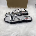 Za's 2025 new one-strap buckle square-toe stiletto heel versatile sandals - women's fairy style mid-heel thong sandals