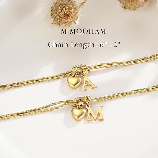 Amazon's new round snake bone fashion 18k gold plated couple friendship letter bracelet factory