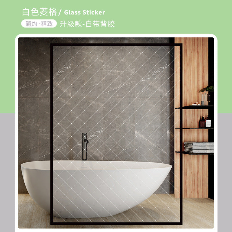 Art glass film with glue Self-adhesive explosion-proof glass film Shopping mall office transparent partition film Factory wholesale