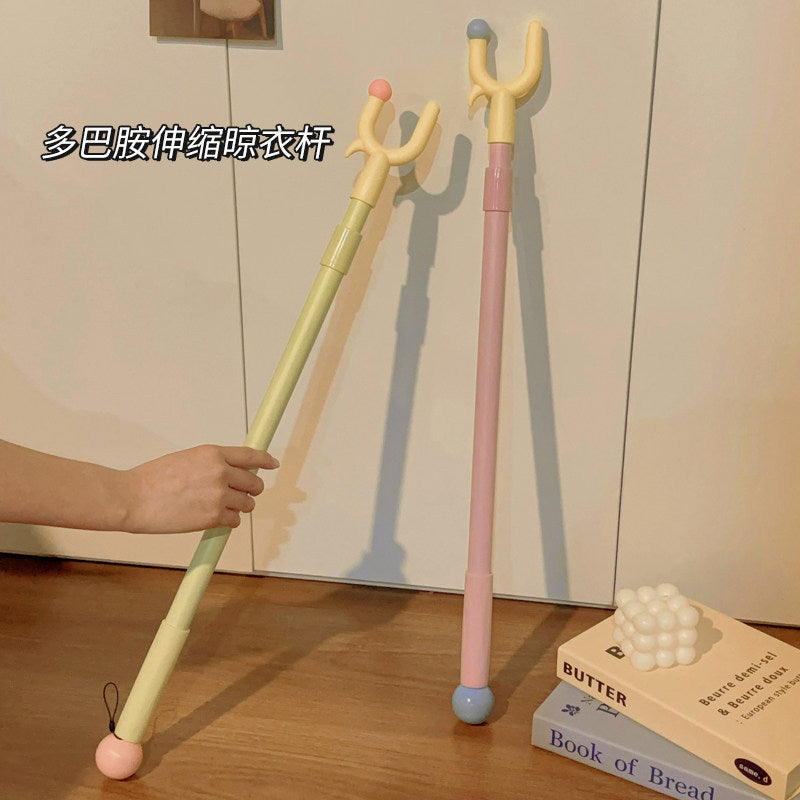 Clothes pole for home retractable clothes drying fork balcony long drying hanging clothes drying pole fork dopamine clothes pole