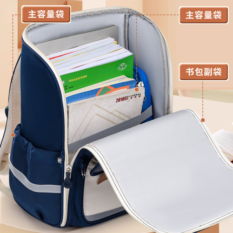 2025 new british style elementary school backpack - grades 1-6, lightweight, large capacity, spine-protecting, hand-carry & shoulder bag