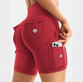Yeoreo same style nylon brushed sports yoga cycling half length pants flap pocket pants training butt lift brushed yoga shorts