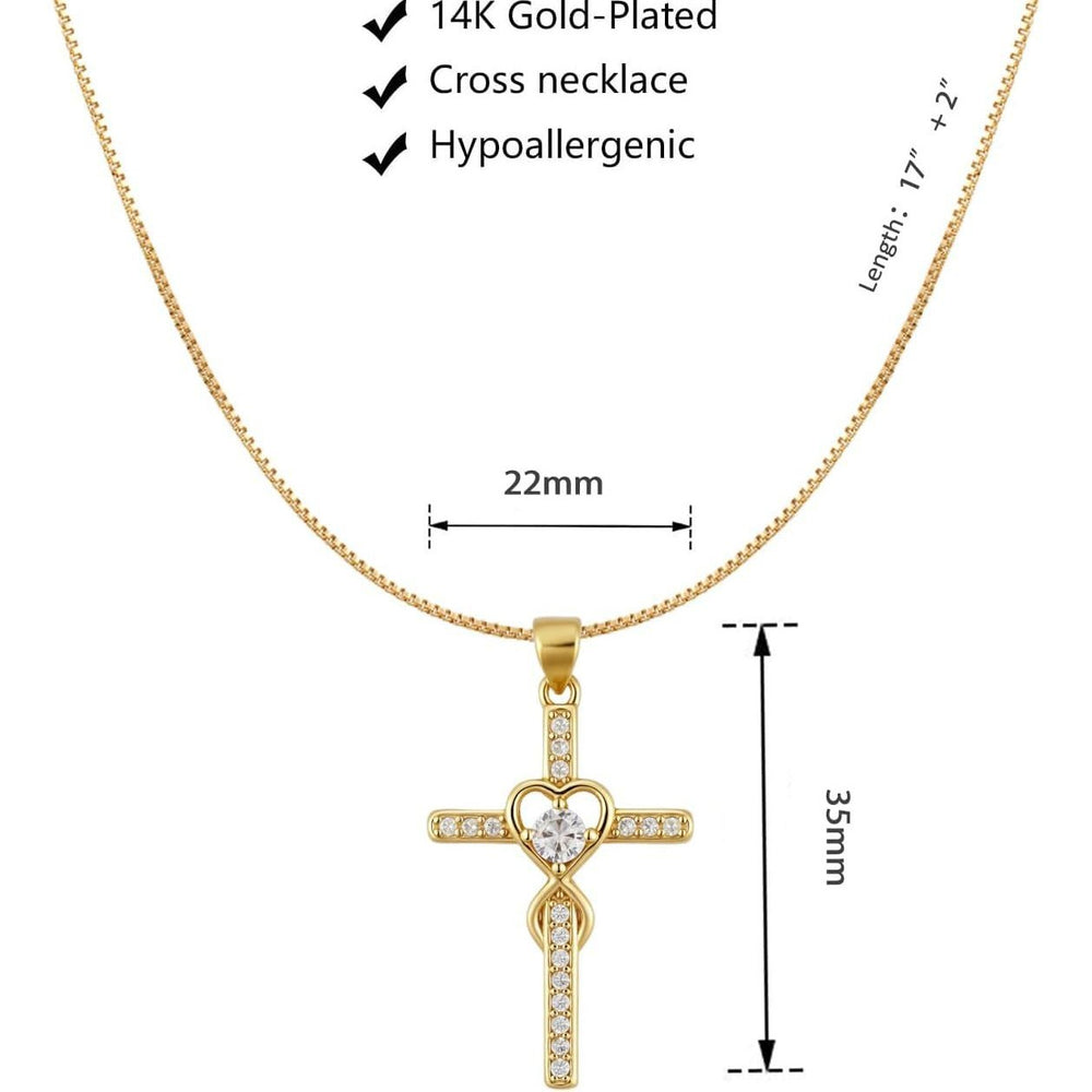 European and american cross-border jewelry creative personalized heart cross necklace, trendy minimalist versatile necklace nks58