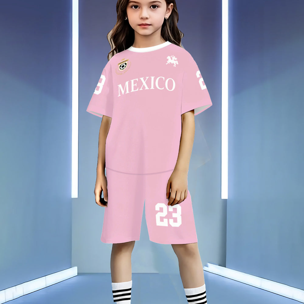 wholesale girls' short-sleeve and shorts sets, fashionable spring, summer, and autumn outfits for girls