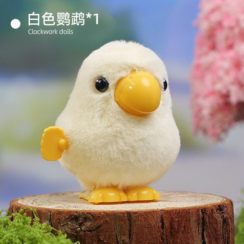 Bouncing chick walking toy kids popular plush jumping duck wind-up doll for girls, boys, and babies - animal toy