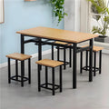 Stainless steel cafeteria table and chair 4-person 6-person hanging stool rectangular table school factory employee dining table separates combination
